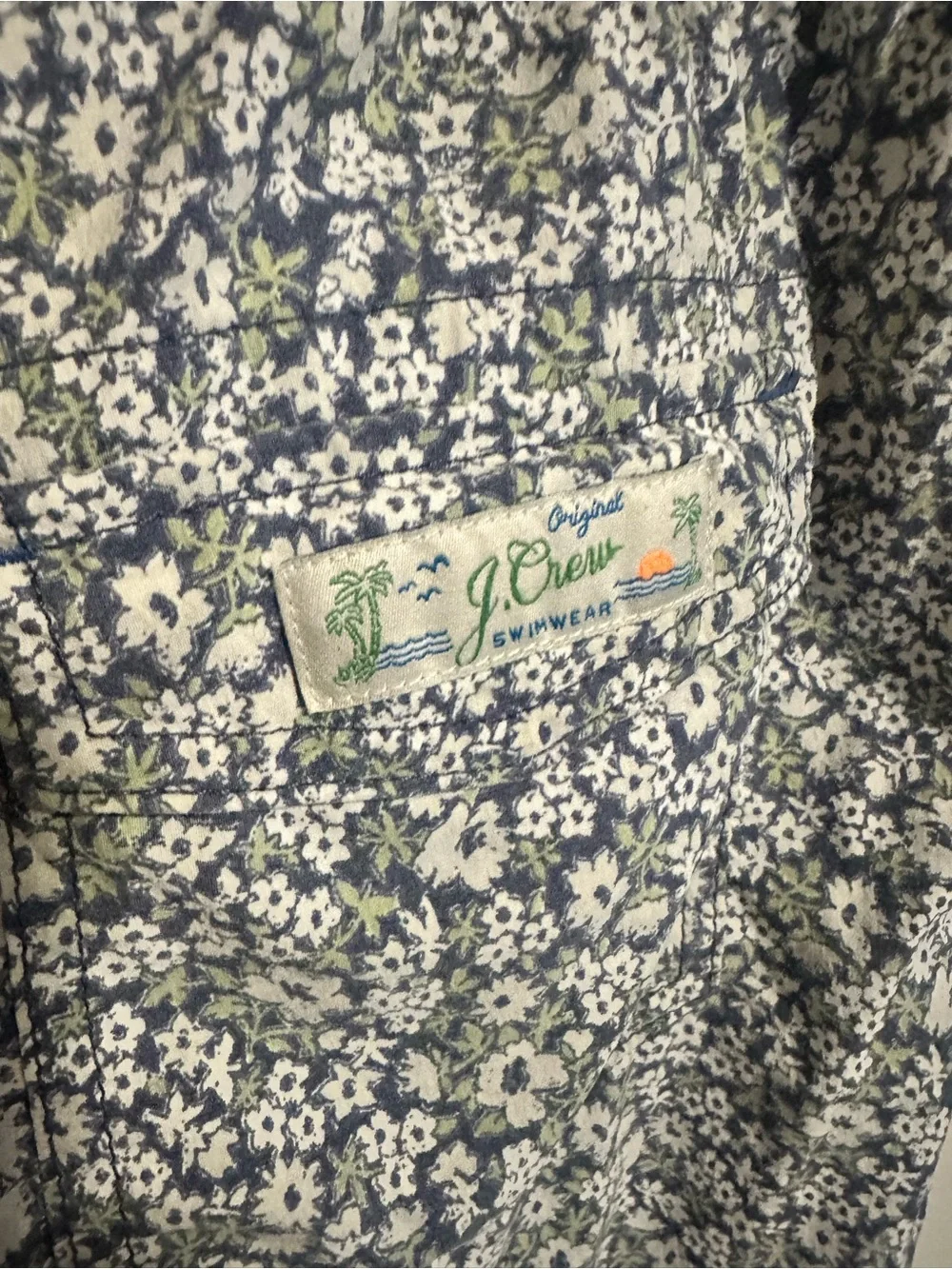 J. Crew Floral Swim Trunks Boys 12 Single back pocket